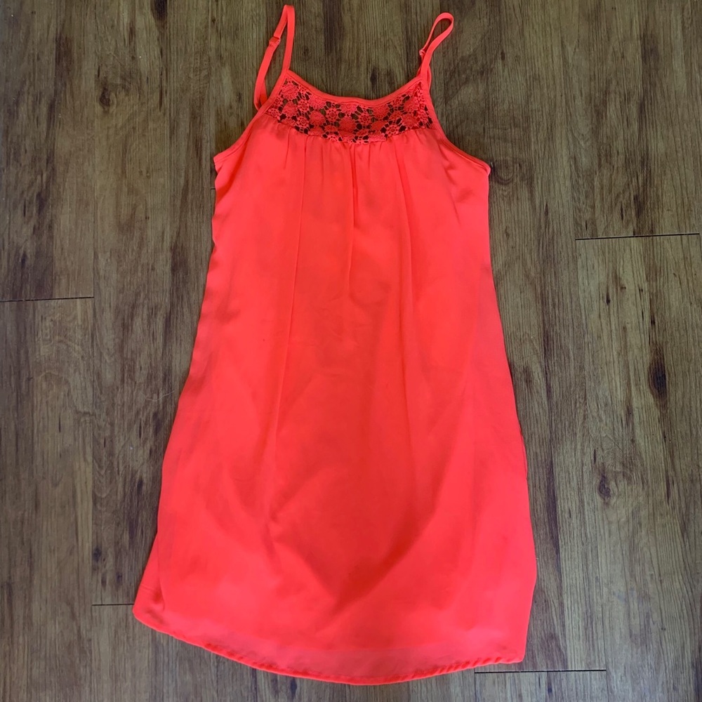 Sequin Hearts neon pink dress